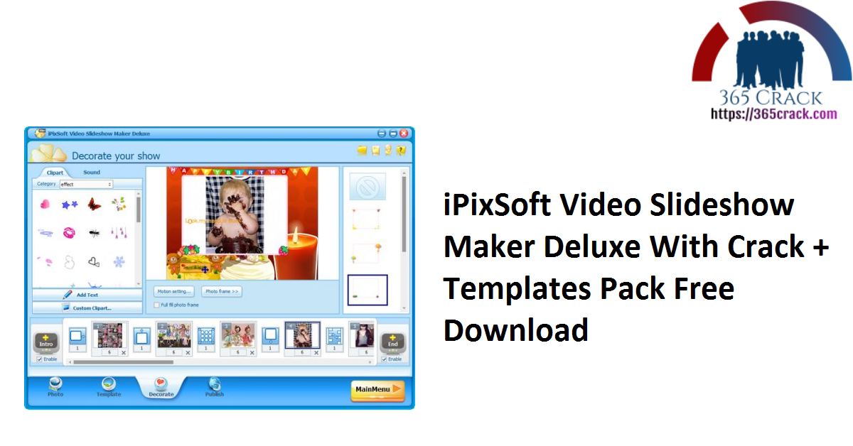iPixSoft Video Slideshow Maker Deluxe With Crack + Templates Pack Free Download