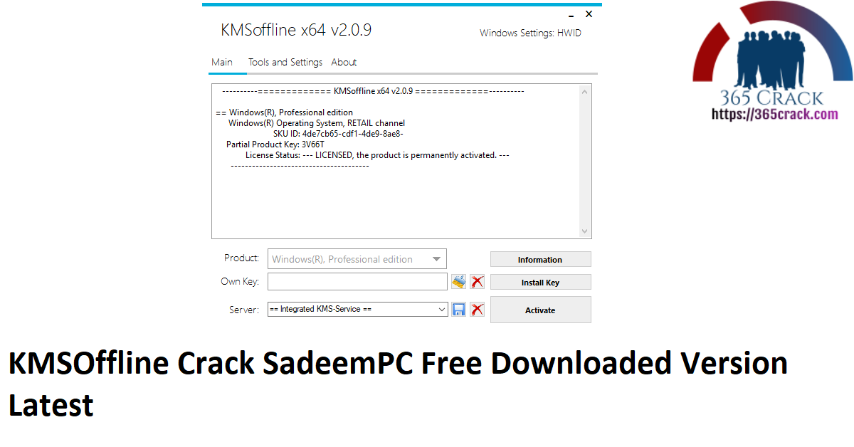 KMSOffline Crack SadeemPC Free Downloaded Version Latest