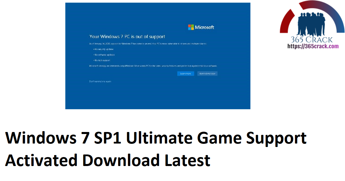 Windows 7 SP1 Ultimate Game Support Activated Download Latest
