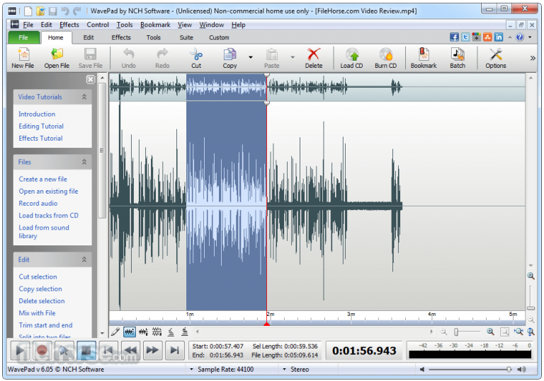 NCH WavePad Audio Editor 17.48 free instals