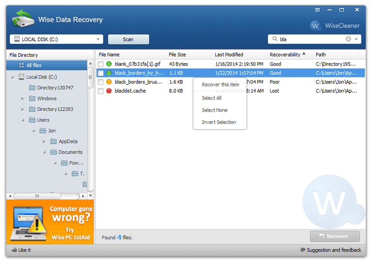 Wise Data Recovery Pro Crack With Activation key Download