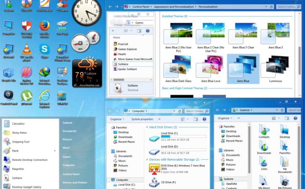 Windows 7 Aero Blue Lite Edition Full Version Free Download